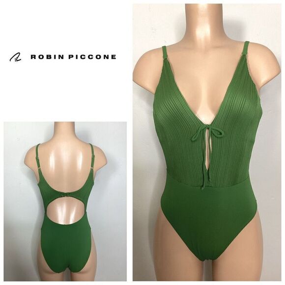 New. Robin Piccone forest green one piece. Size 4. Retails $179 - Picture 1 of 7